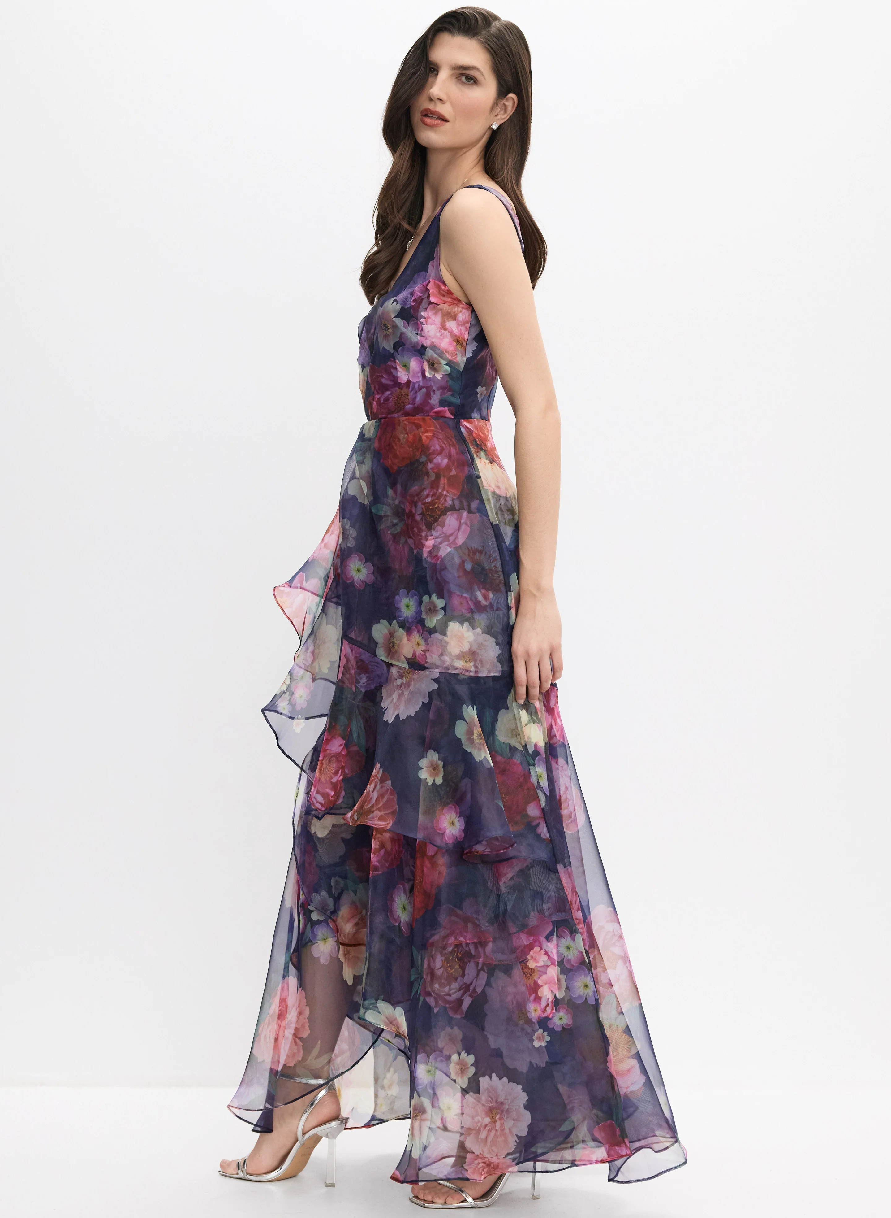 Tiered Floral Organza Dress - Image 2