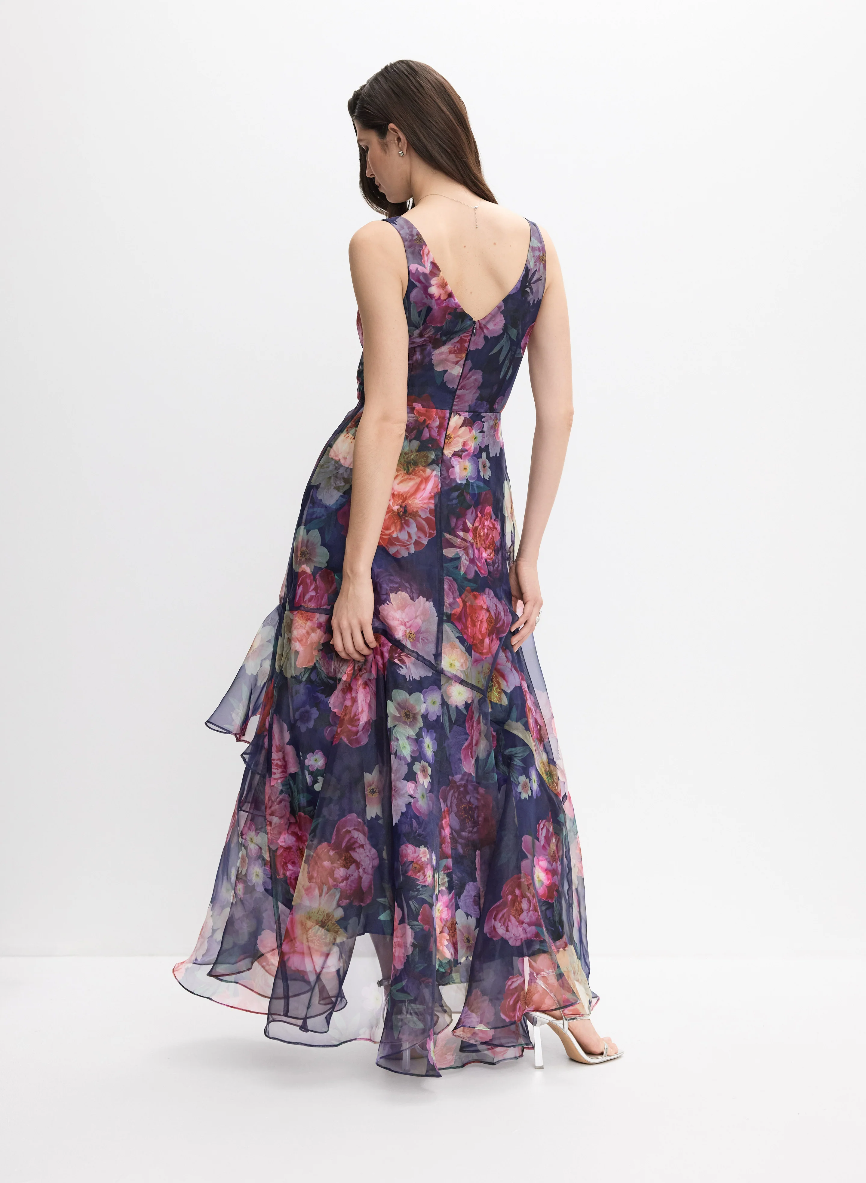 Tiered Floral Organza Dress - Image 3