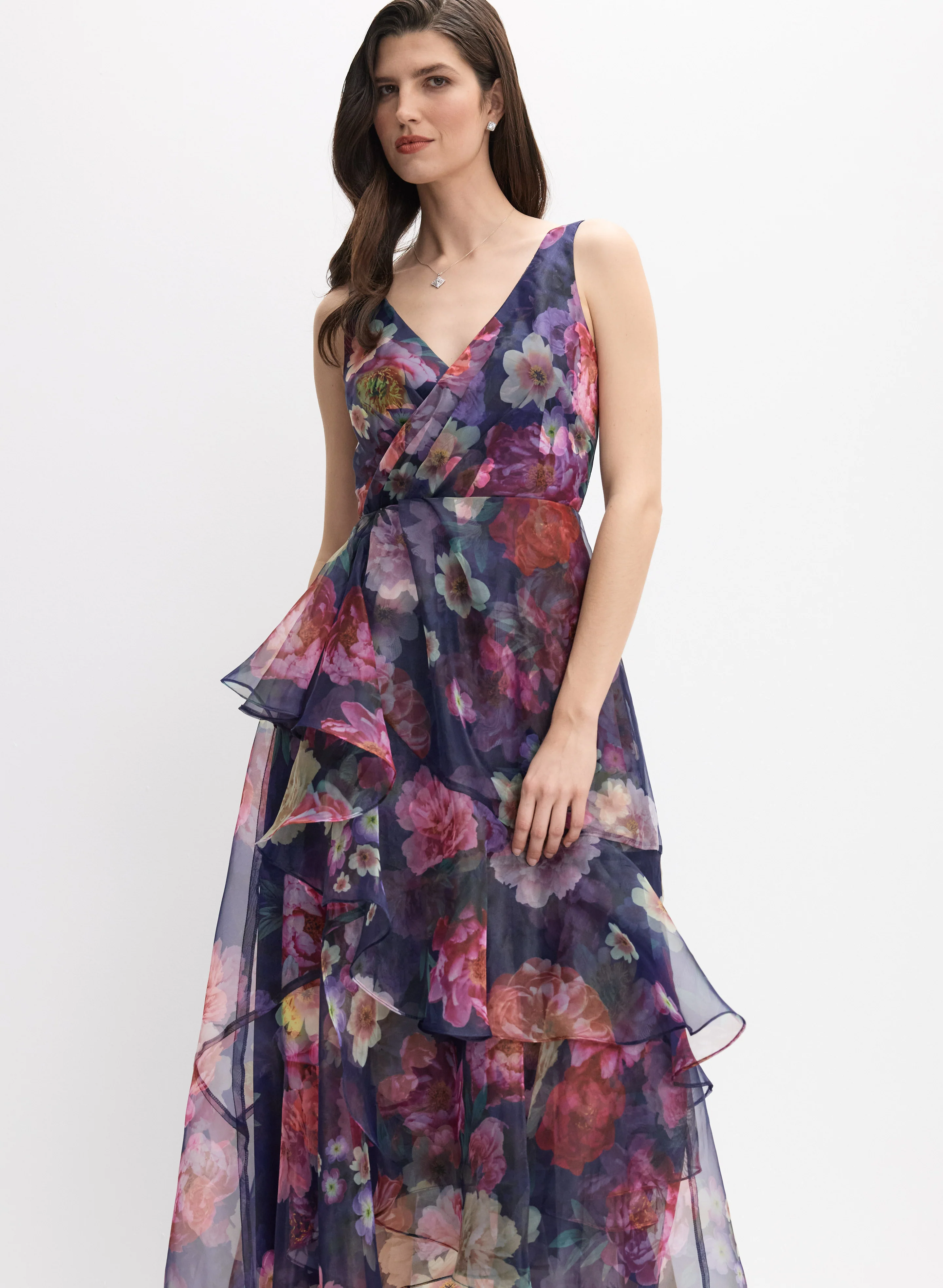 Tiered Floral Organza Dress - Image 4
