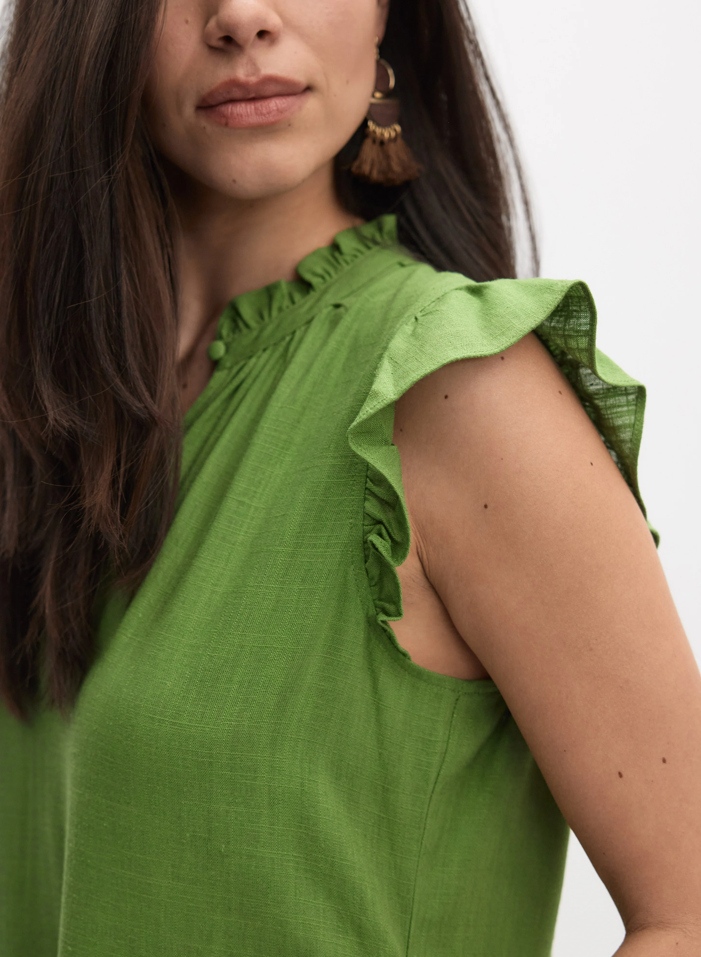 Tiered Linen-Blend Dress - Image 5