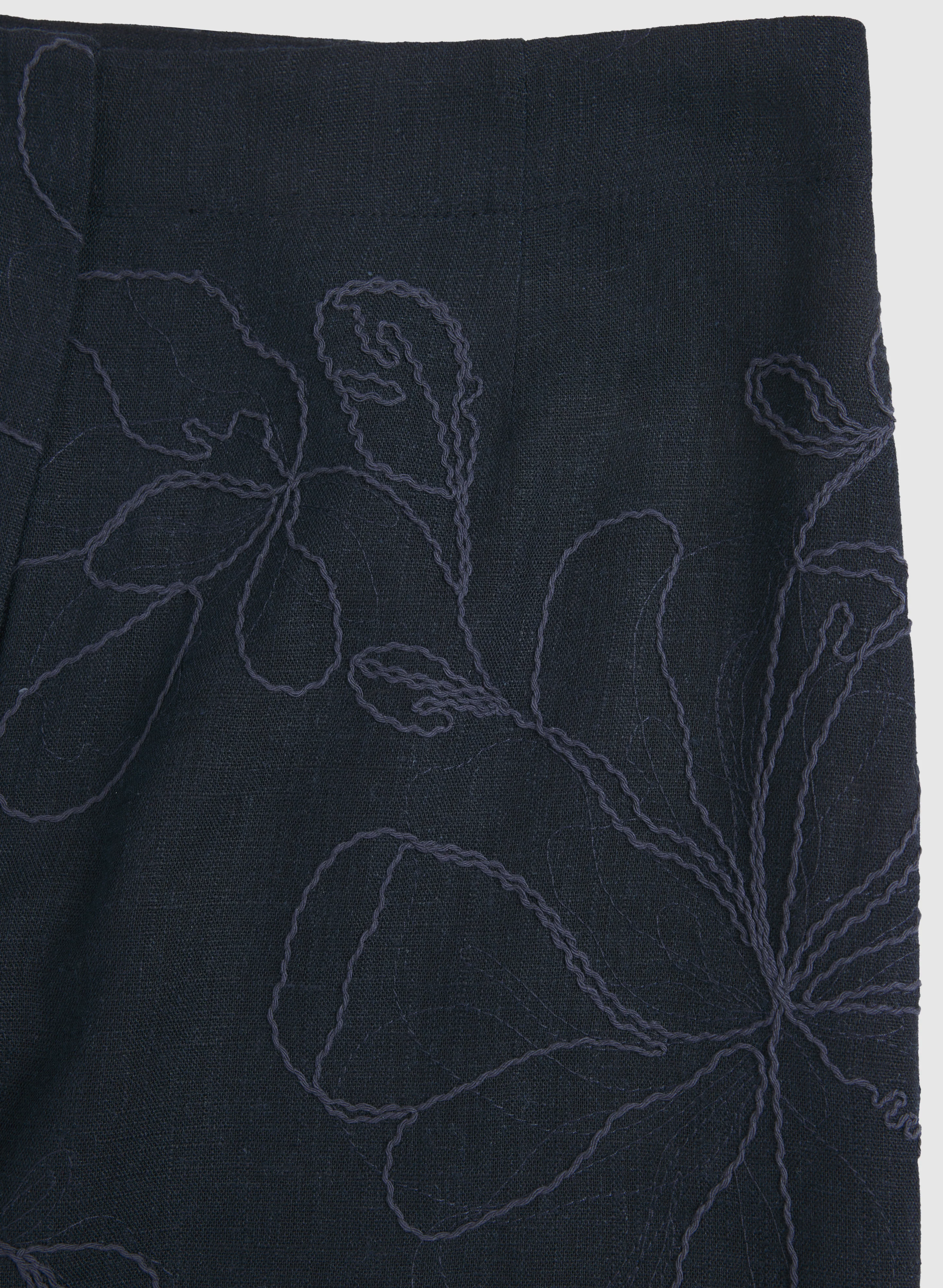 Tonal Floral Embroidered Pants - Image 7