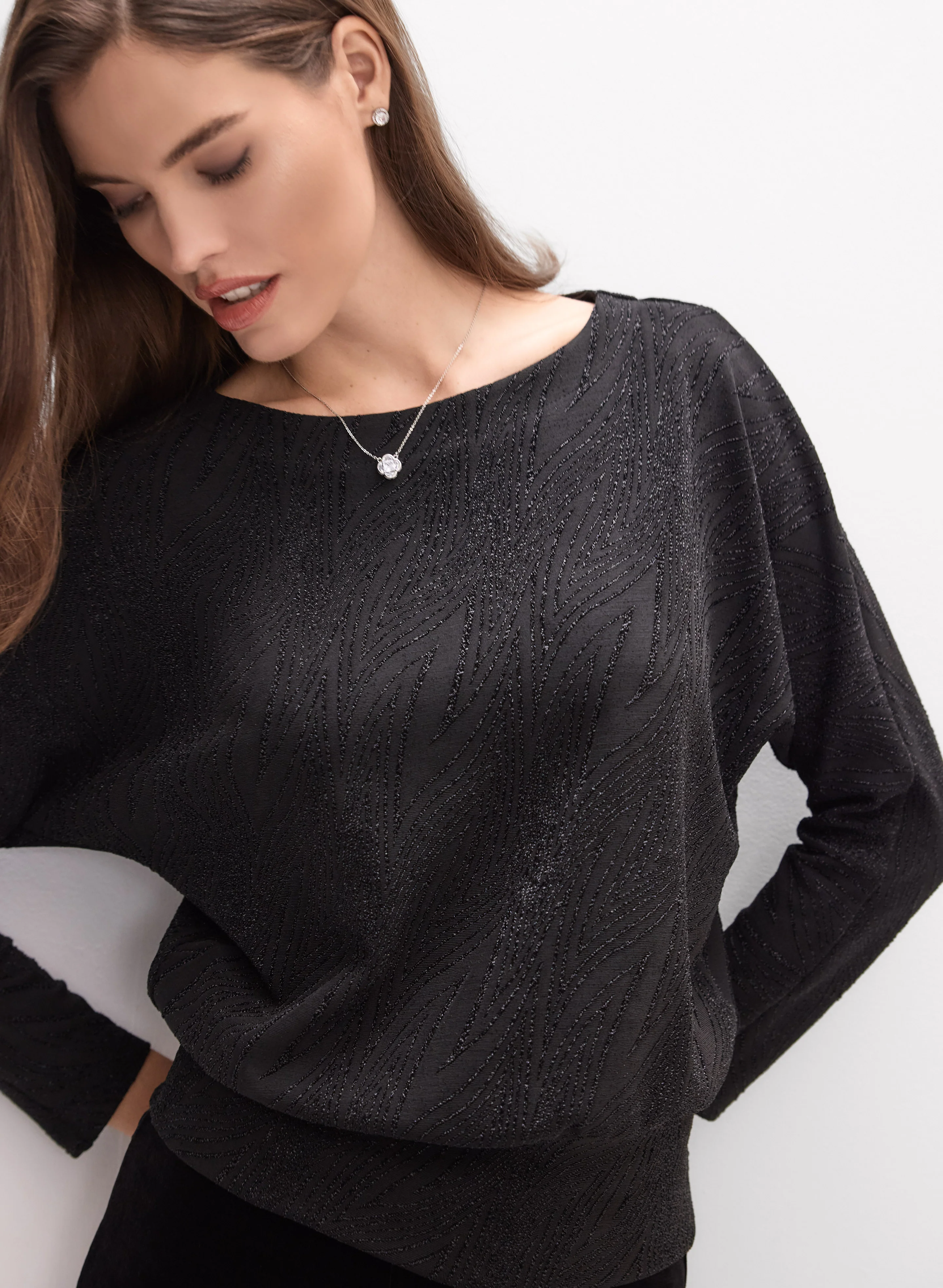 Tonal Metallic Motif Top - Image 2