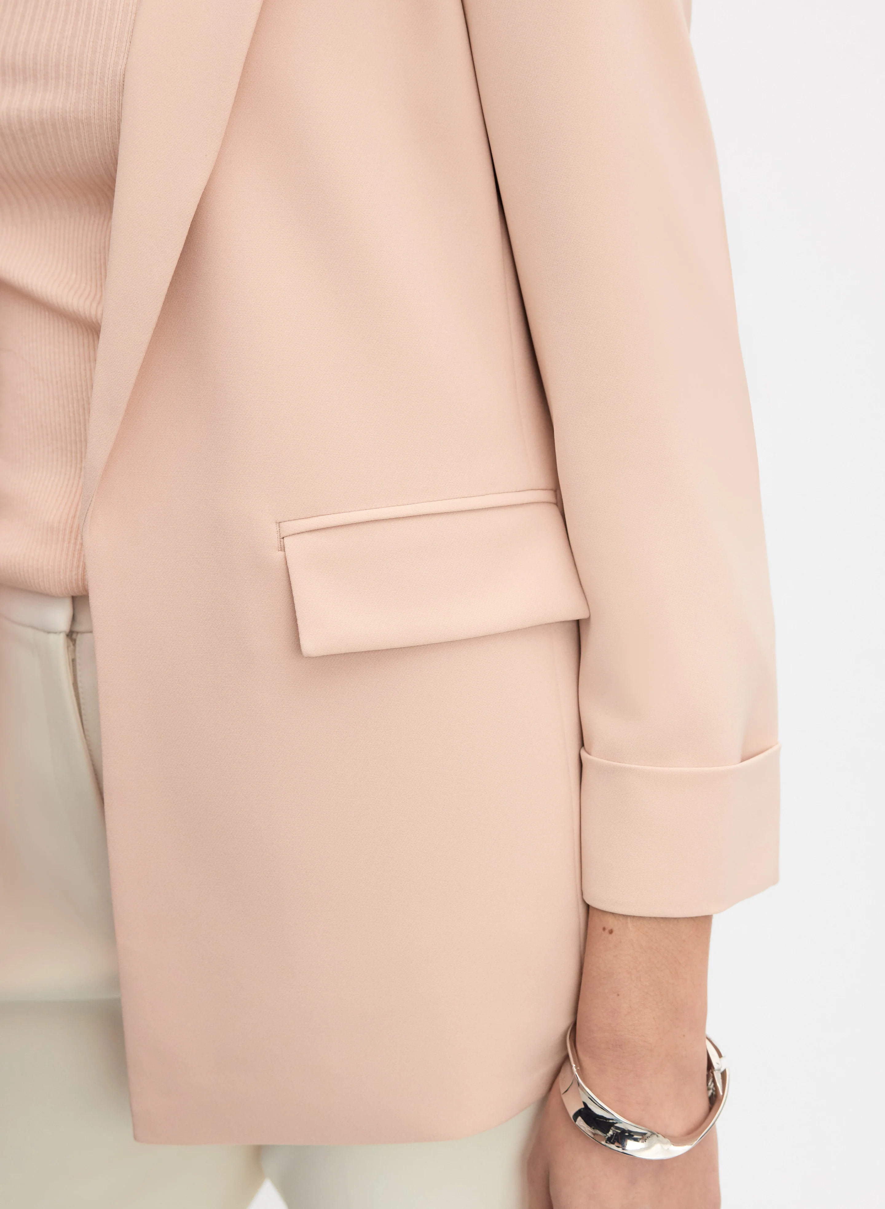 Twill Open Front Blazer - Image 4