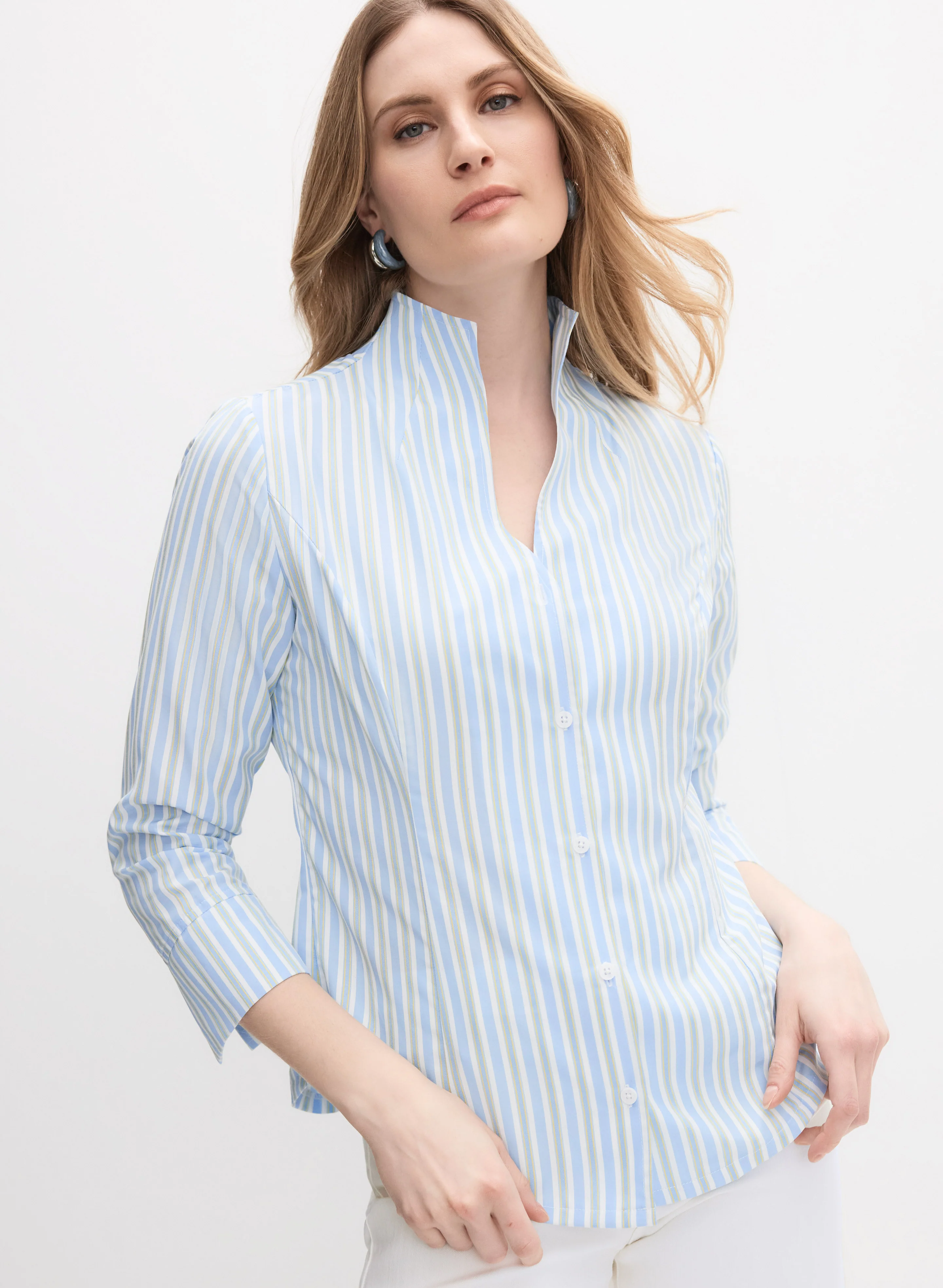 Two-Tone Stripe Blouse - Image 5