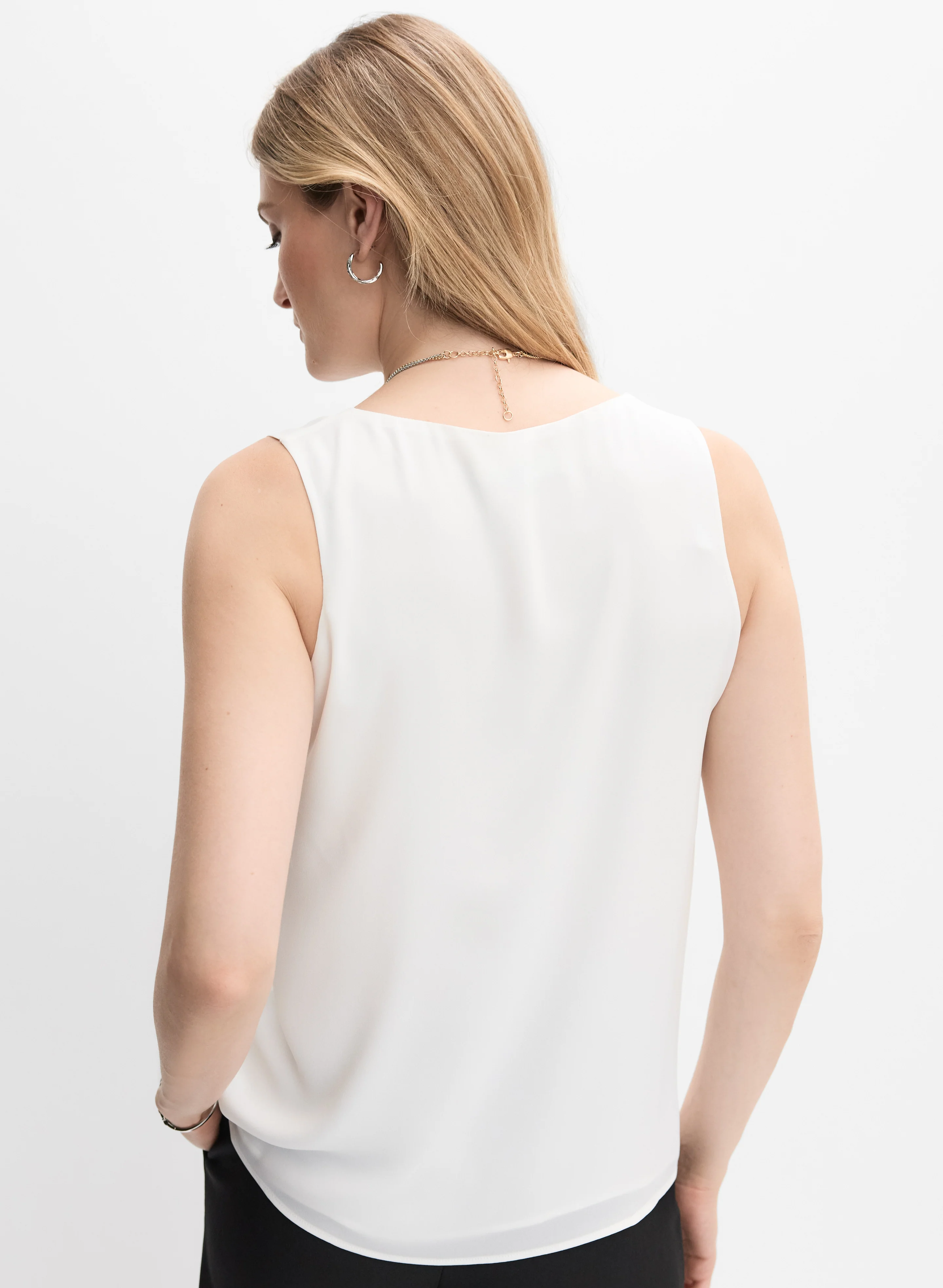 V-Neck Crepe Blouse - Image 4