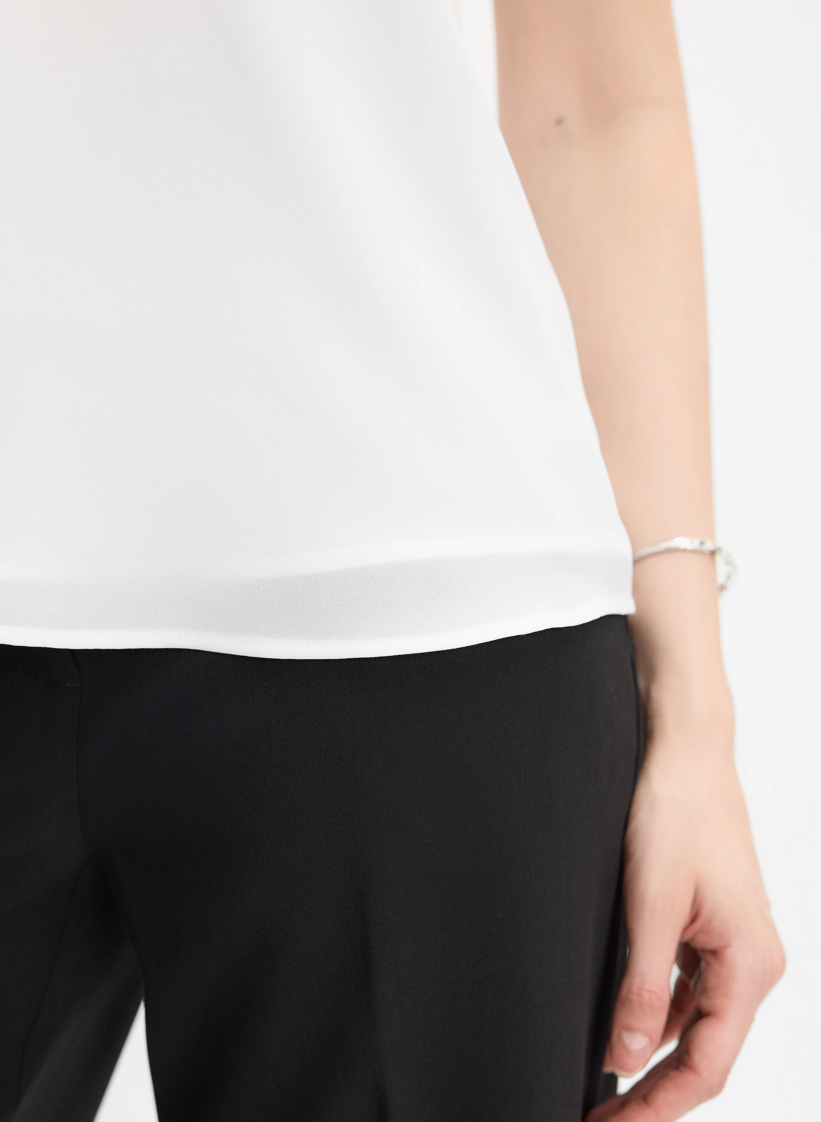 V-Neck Crepe Blouse - Image 5
