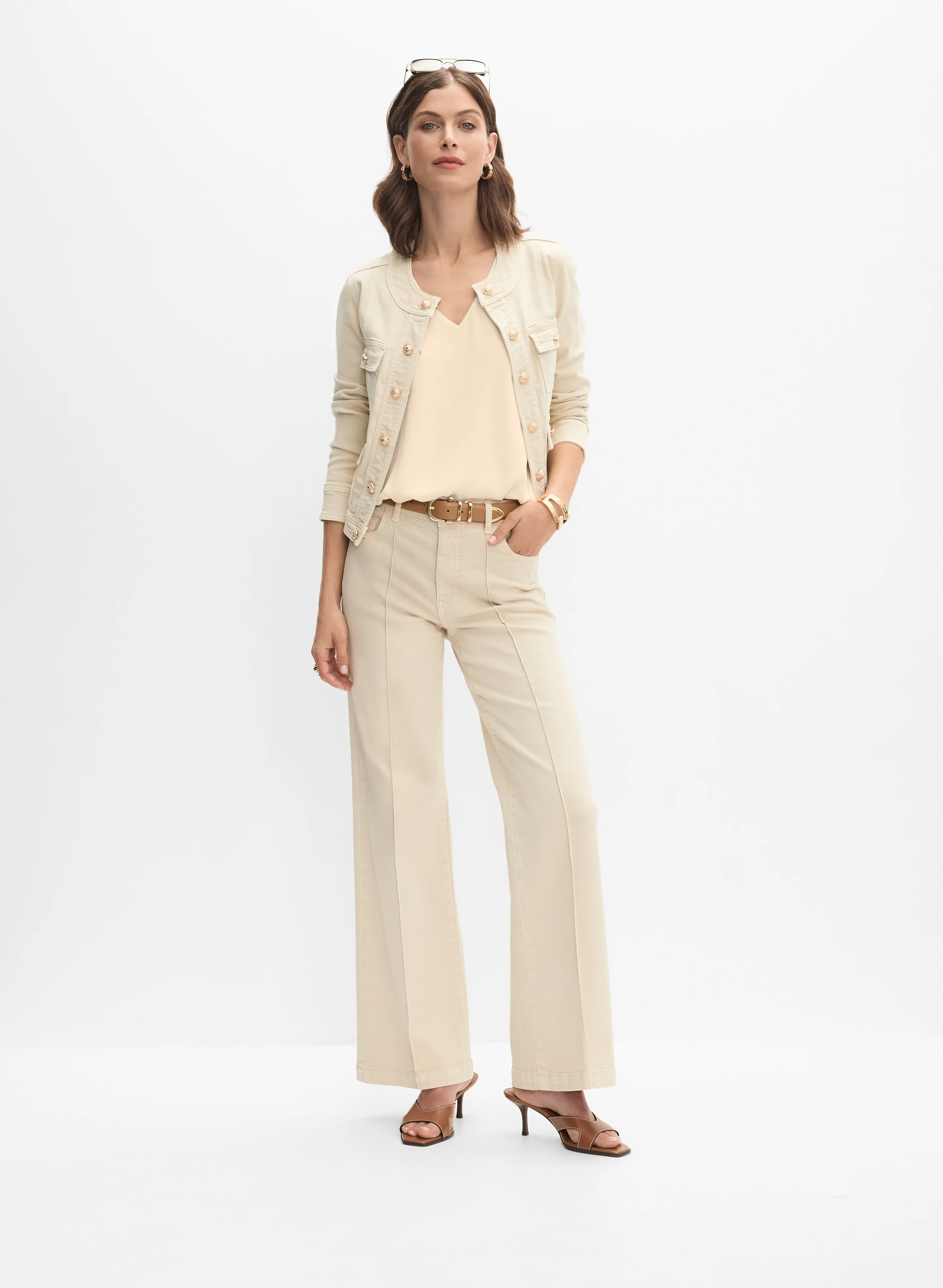V-Neck Crepe Blouse - Image 3