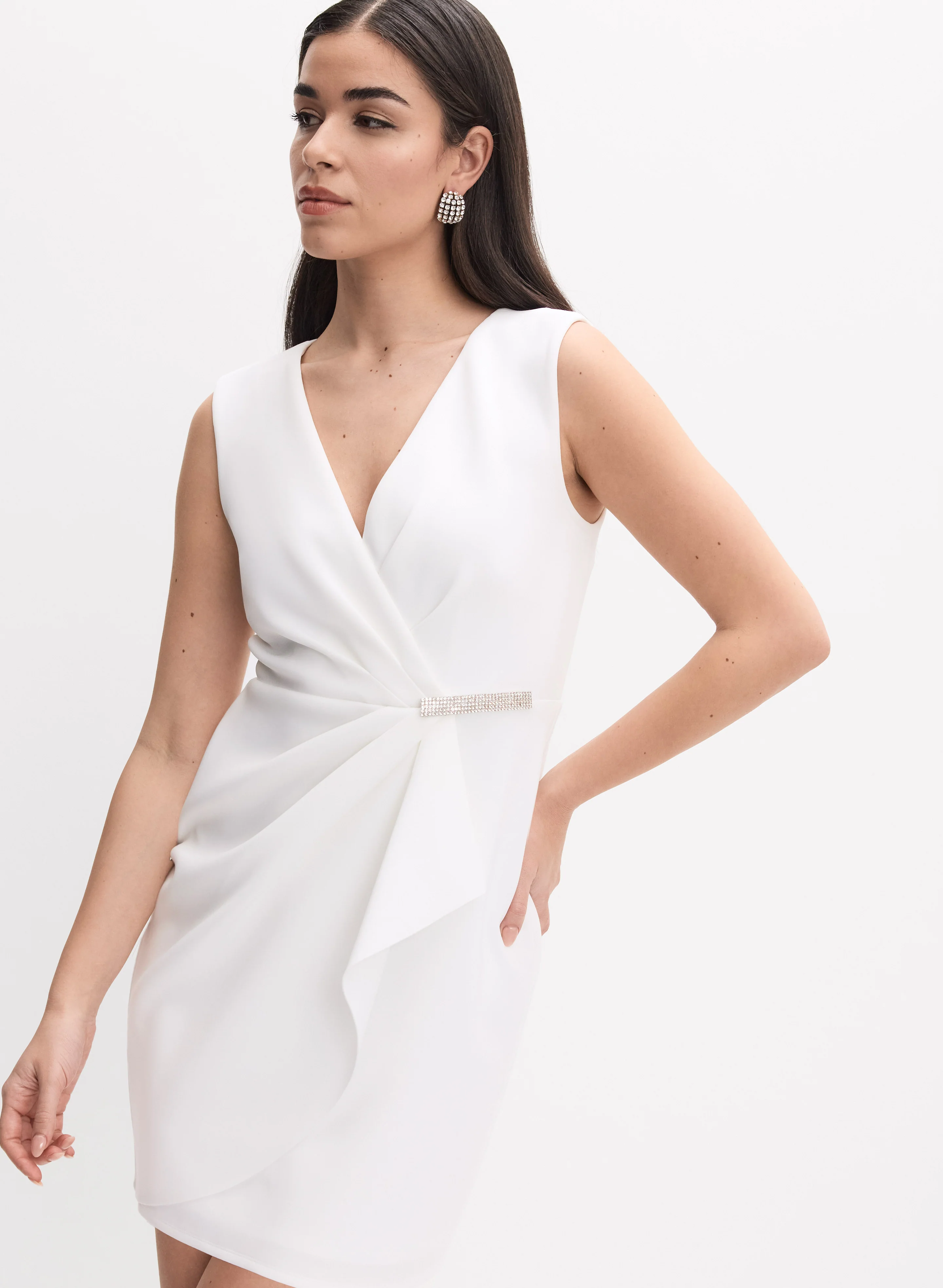 V-Neck Crystal Detail Dress - Image 4