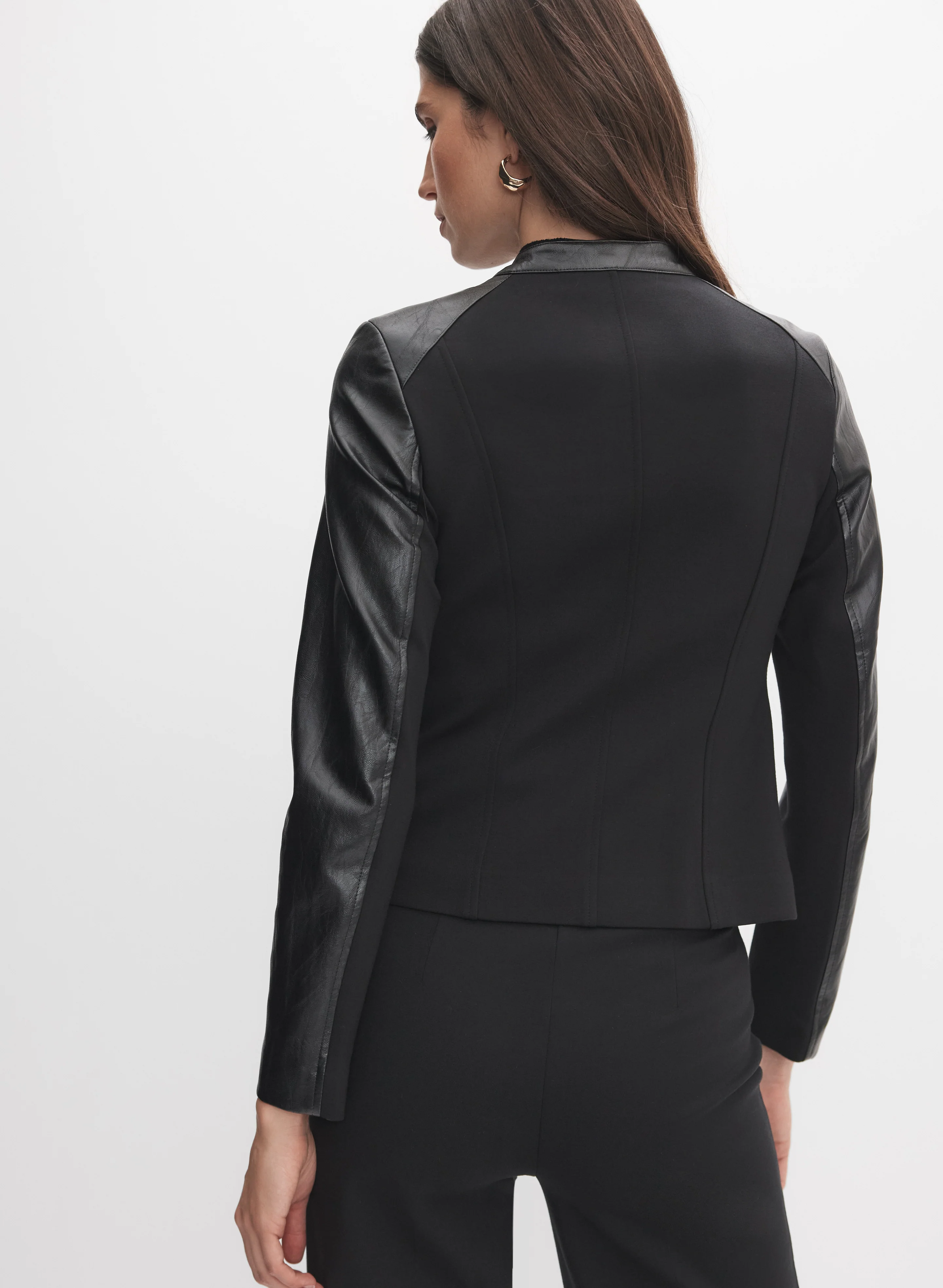 Vegan Leather Racer Jacket - Image 4