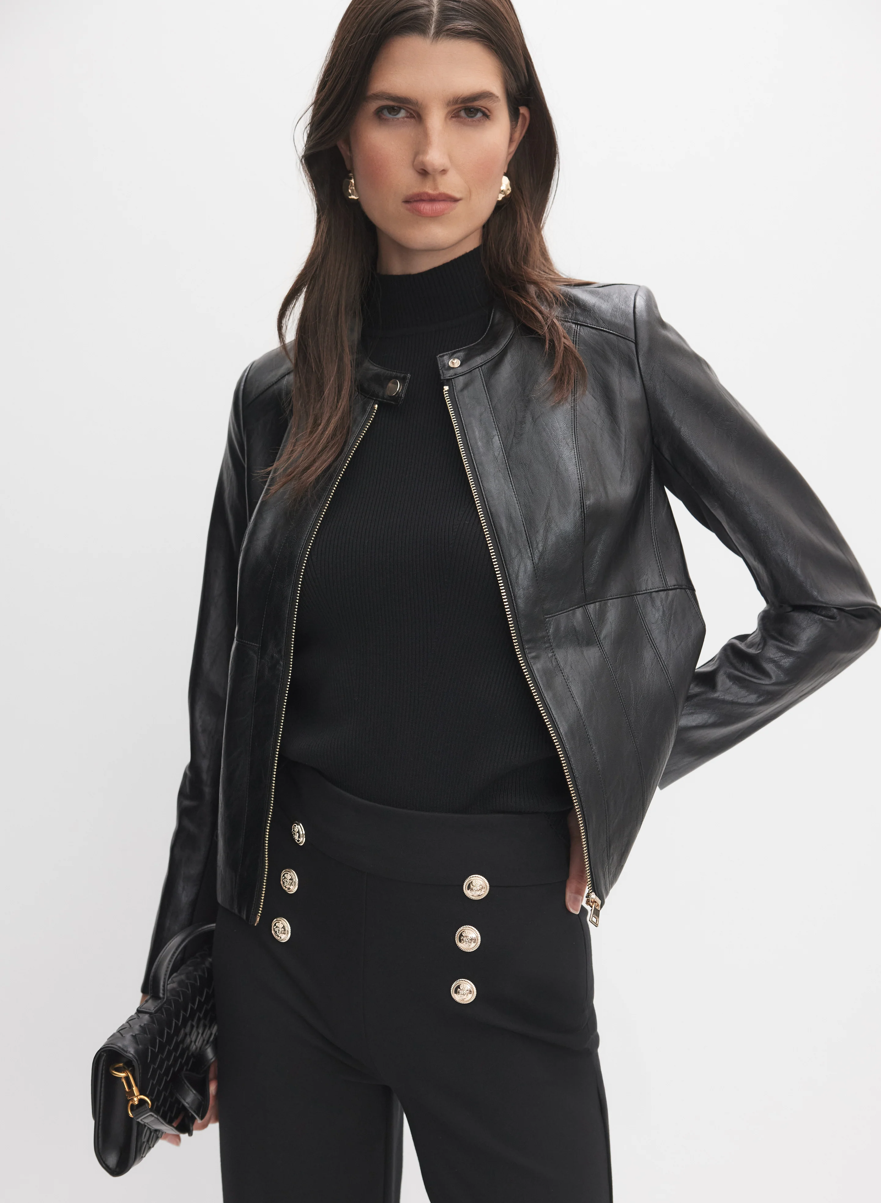 Vegan Leather Racer Jacket - Image 5