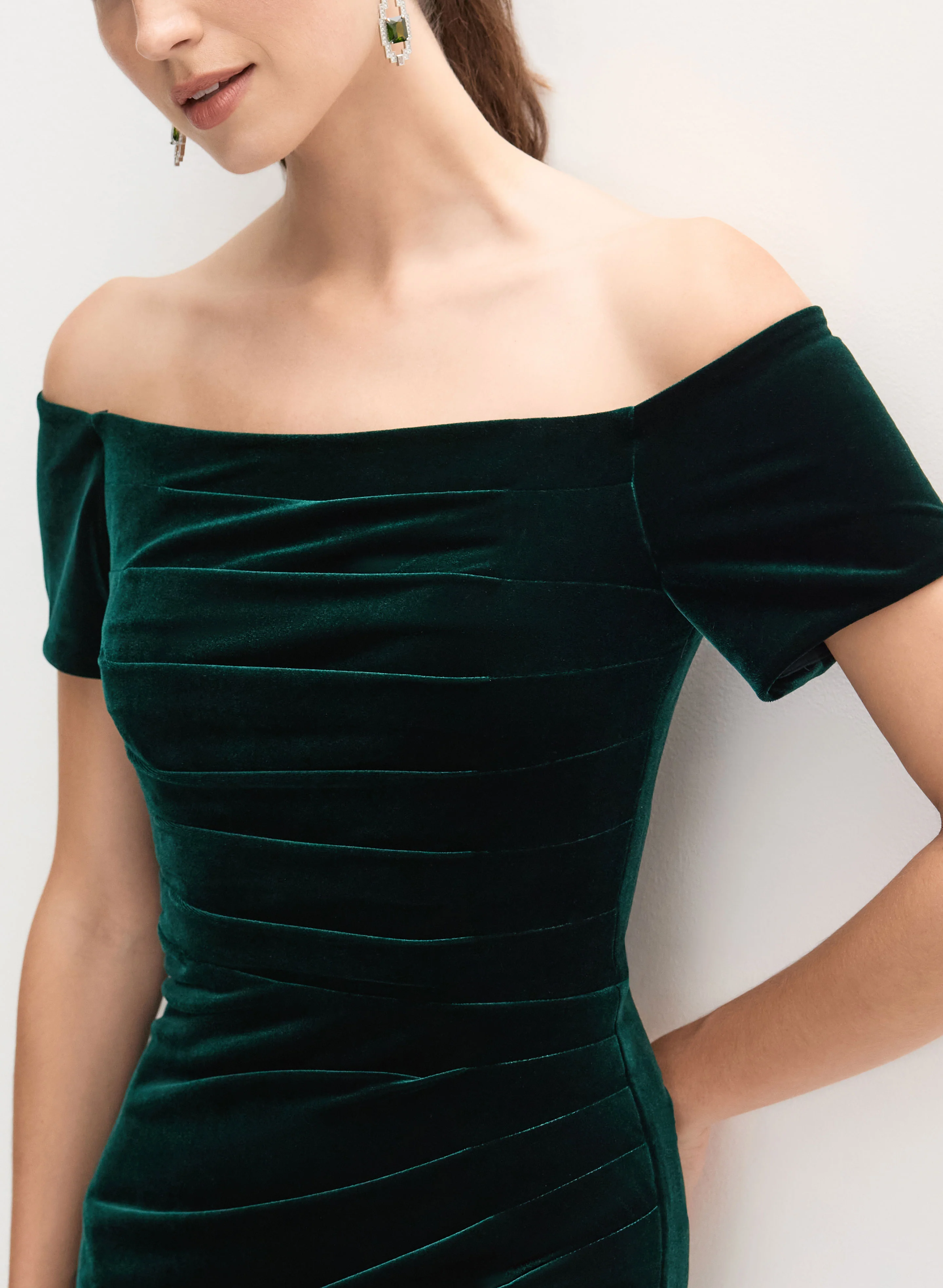 Velvet Bardot Dress - Image 2