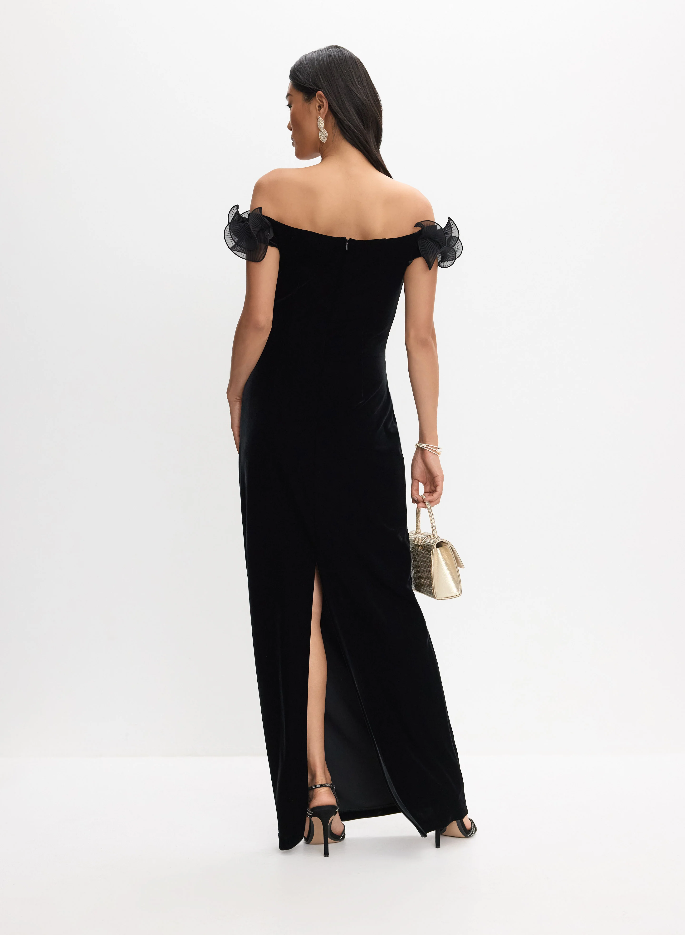 Velvet Off-Shoulder Dress - Image 3
