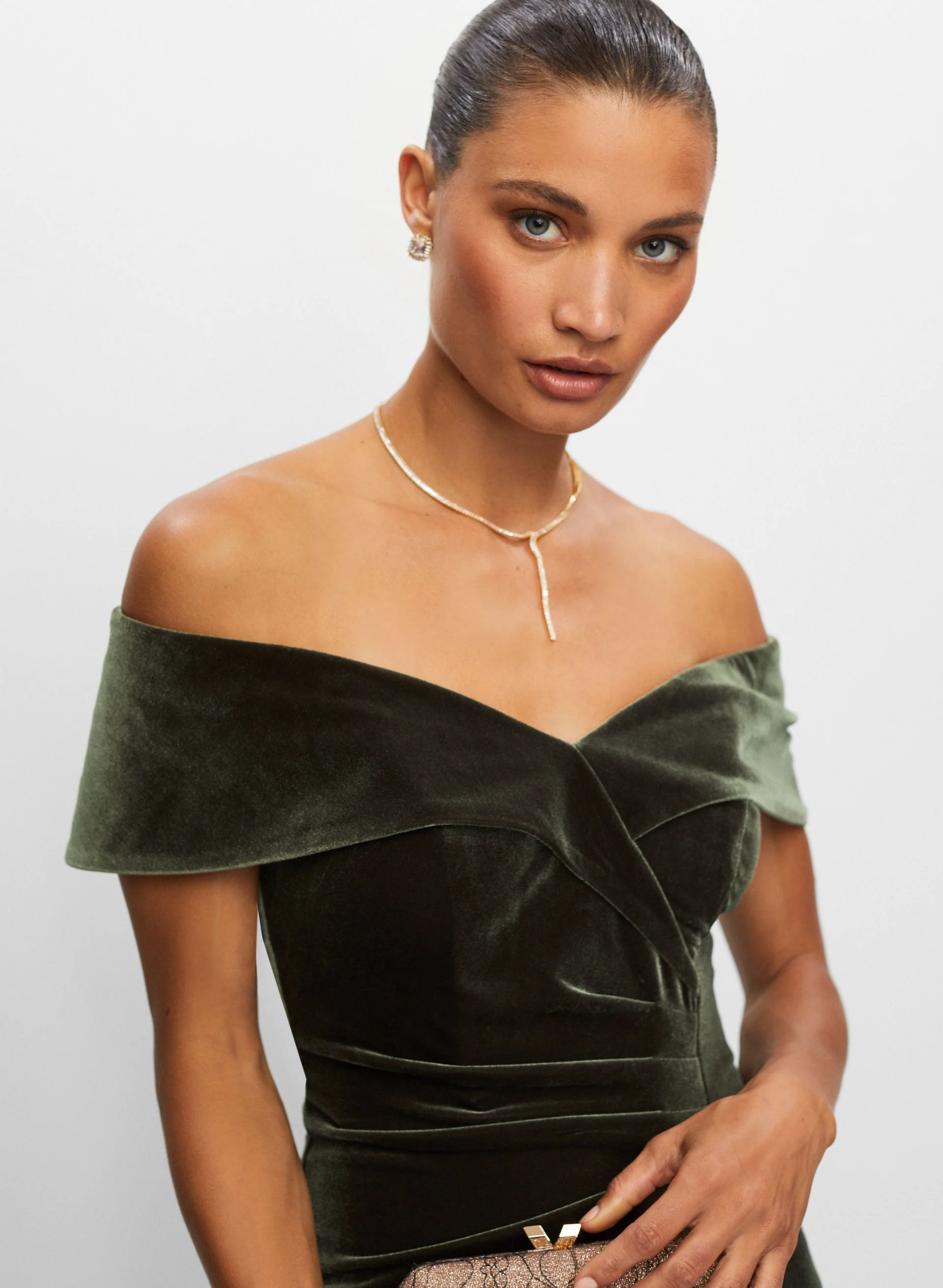 Velvet Off-the-Shoulder Dress - Image 2