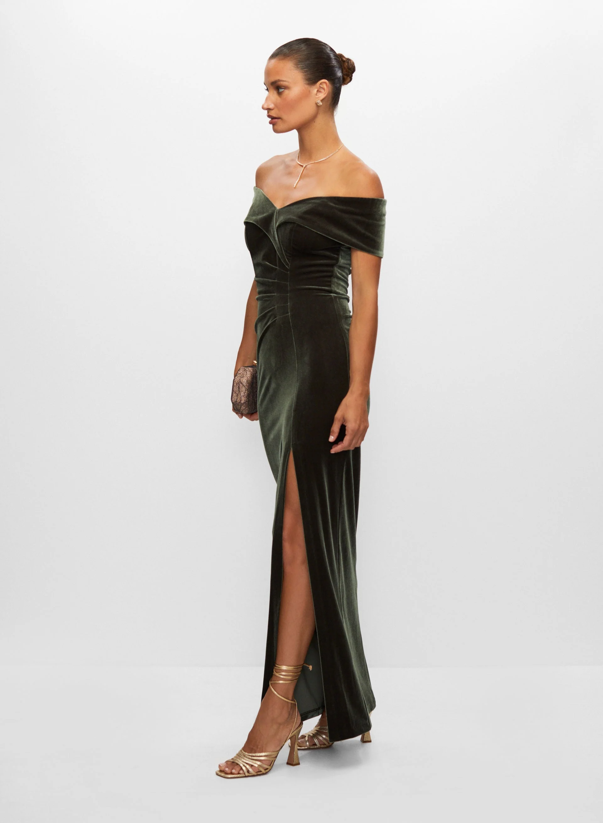 Velvet Off-the-Shoulder Dress - Image 3