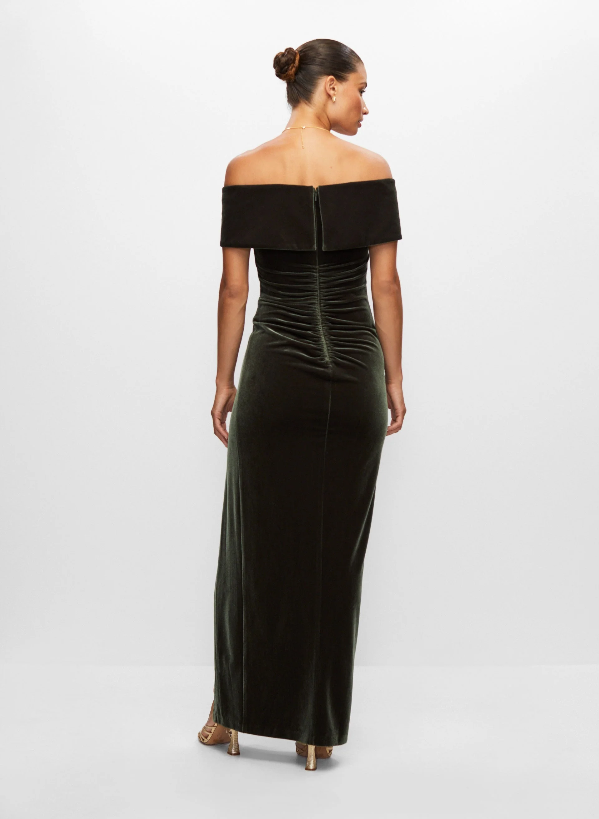 Velvet Off-the-Shoulder Dress - Image 4