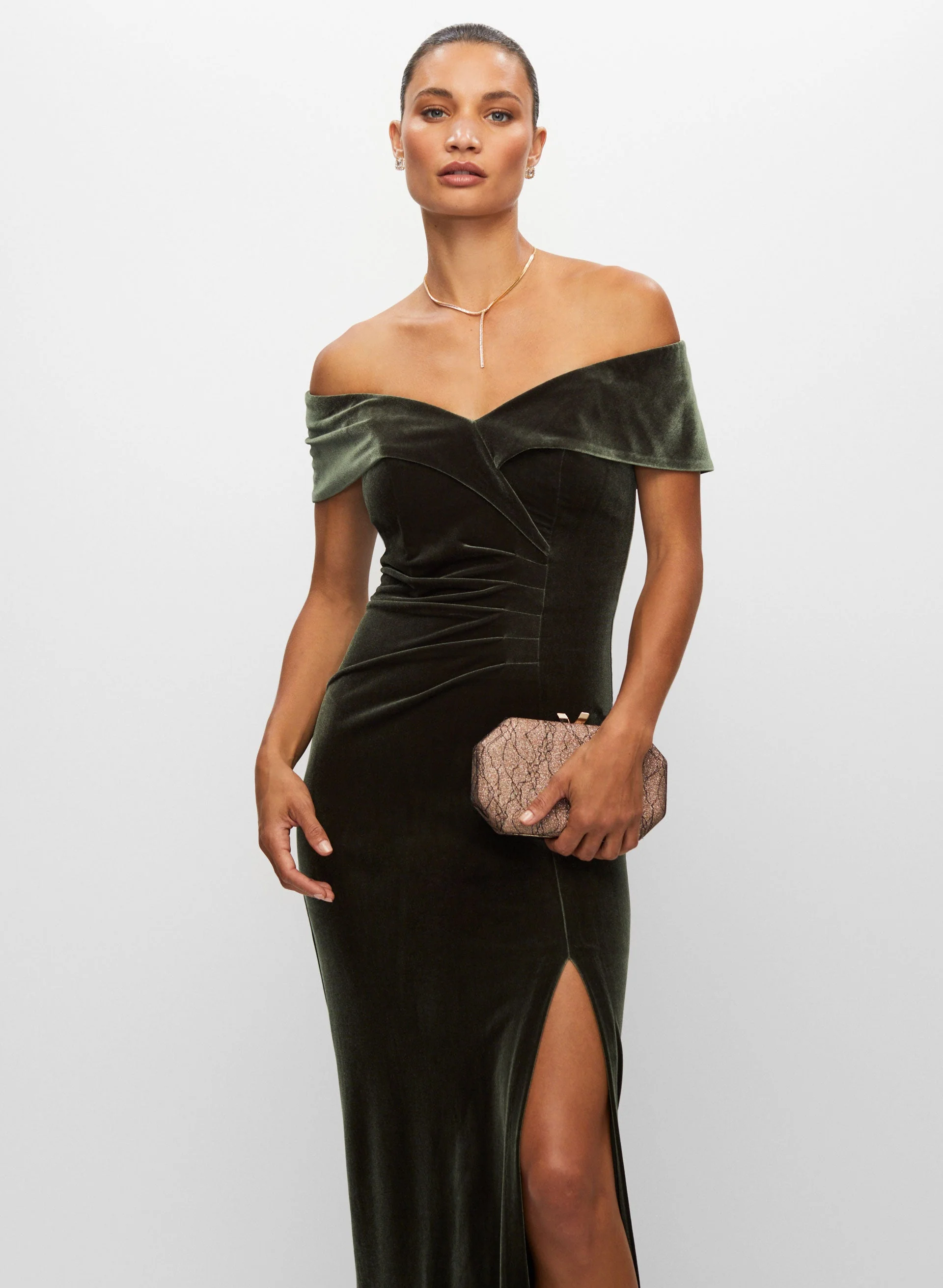 Velvet Off-the-Shoulder Dress - Image 5