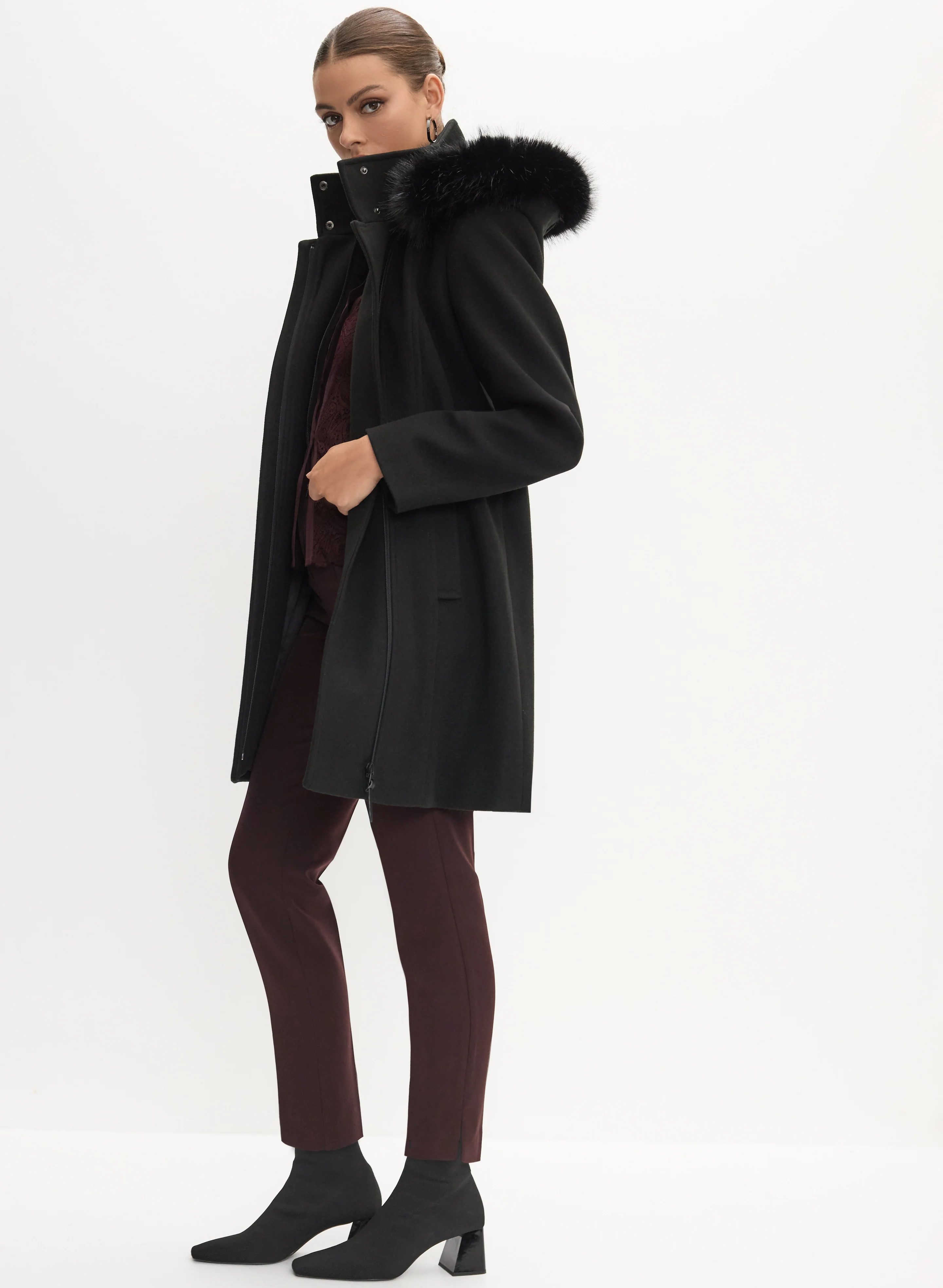 Wool-Blend A-Line Coat - Image 3