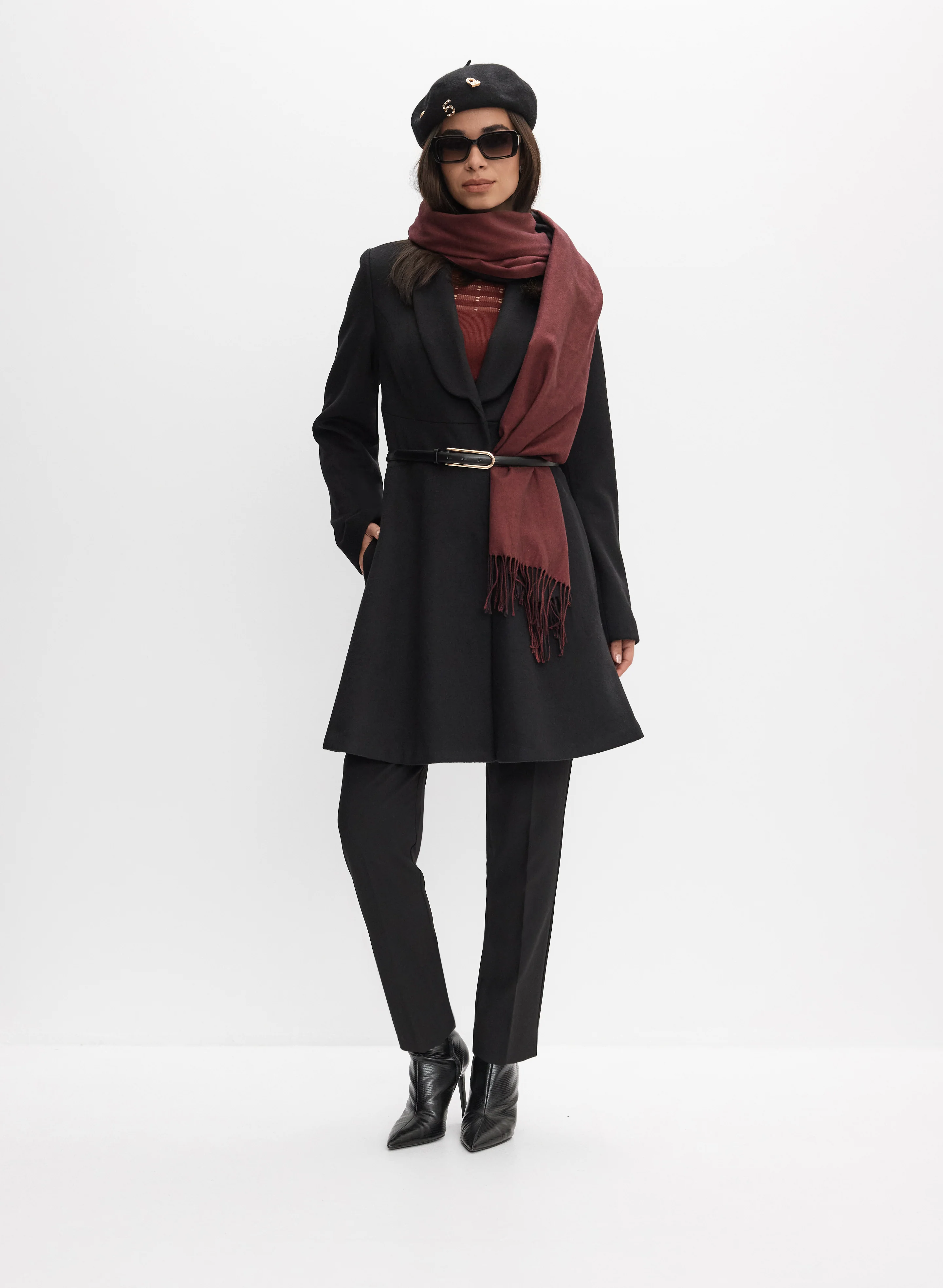 Wool-Blend Shawl Collar Coat - Image 2